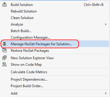 Manage NuGet Packages